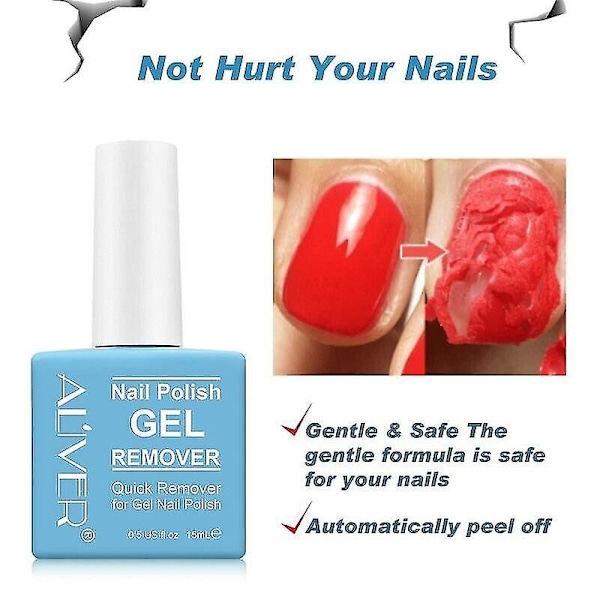 2 st 15 ml Magisk Nagelgel Polish Remover Burst Nagelgel Soak Off Manikyrverktyg Semi Permanent Lack Polish Remover Gel Magic Burst