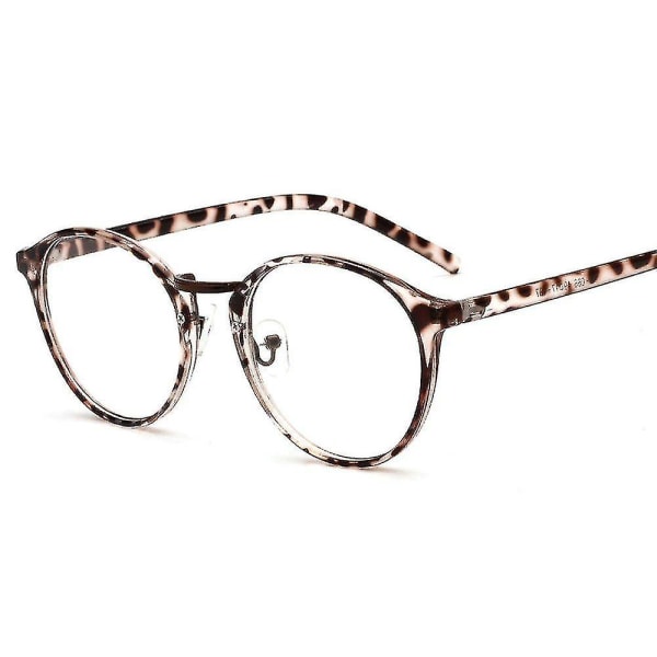Koreanska Runda Glasögon Vintage Optiska Glasögon Datorglasögon Pc Leopard Print