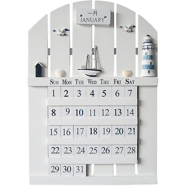 1 stk. Retro Middelhavs Trækalender Aftagelige Blokke Kalender