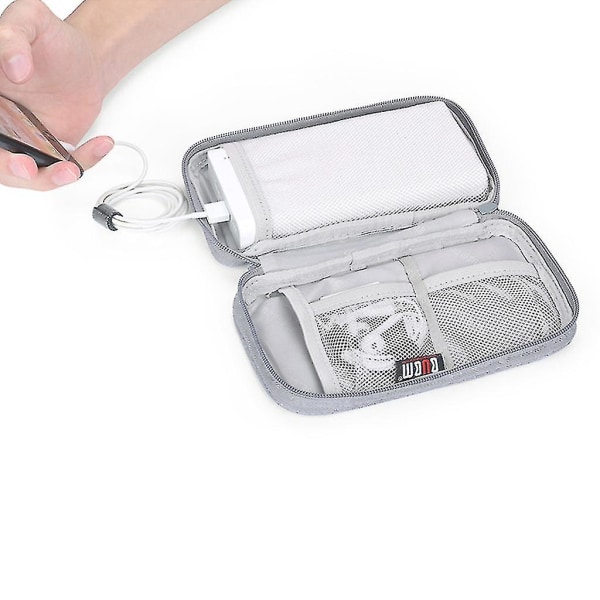 Hållbar polyester powerbank-väska förvaringspåse Mini Protable Travel Protective Carrying Case Pack för hörlurar Mobiltelefoner Datakabel Hårddisk Enhet