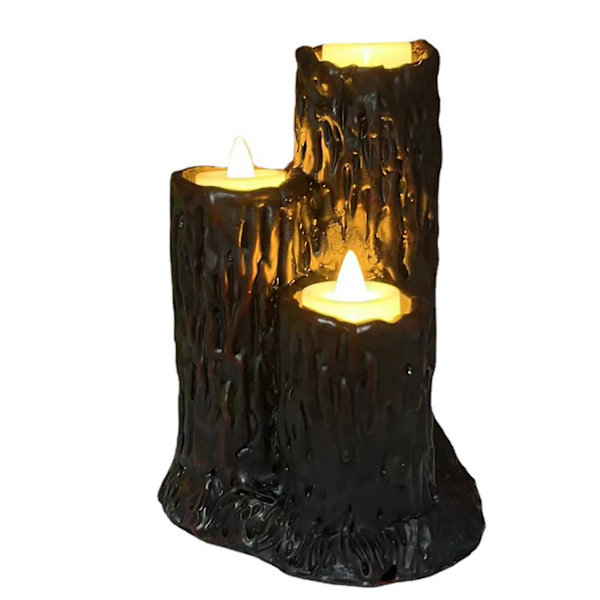 Halloween Ljusstake Prydnad, Ljuskluster Harts Ljusstakar, Svart Lava Ljusstake För Heminredning, Svart Ljusstake Verktyg