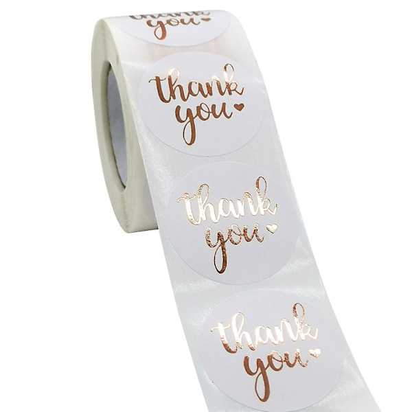 1,5 tum tack-klistermärken, 500 st/rulle tack-klistermärken för gratulationskort, blombuketter, godispåsar och presentinslagningar