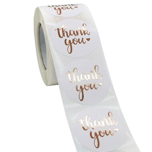 1.5 Inch Thank You Stickers Roll, 500 Pcs/roll Thank You Stickers For Greeting Cards, Flower Bouquets, Candy Bags And Gift Wraps