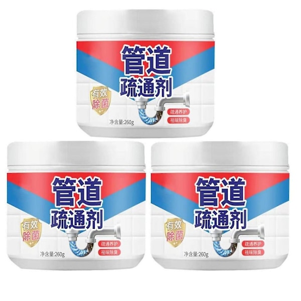 3pcs Tool Cleaning Powerful Kitchen Pipe Dredging Agent Dredge Deodorant Cleaner 260g