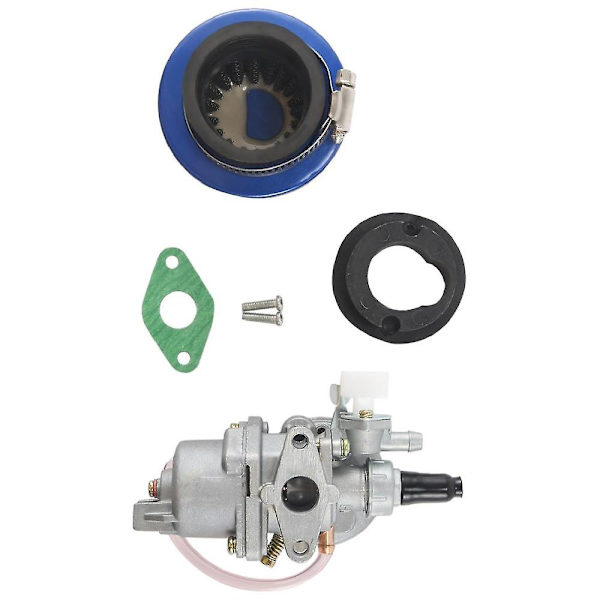 Karburator Karburator Karby + Blåt Luftfilter + Stack Til 2 Slag 47cc 49cc Motor Dele Mini Moto Børn