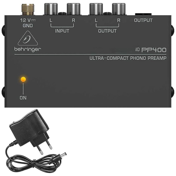 Phono Pladespiller Forforstærker - Mini Elektronisk Audio Stereo Fonograf Forforstærker med Rca-indgang, Rca-udgang og lav støjdrift drevet af 12 Volt DC A