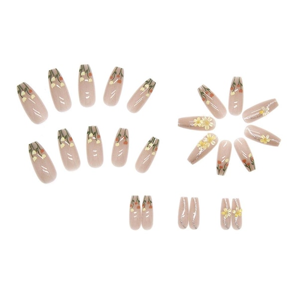 24 st franska nagelkristall falska naglar konstgjorda nagelbitar Jelly Glue Model