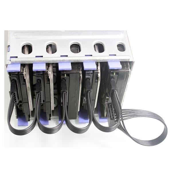 Datorserver Hårddisk 15pin Sata Adapter 1 Till 5 Splitter Förlängningskabel