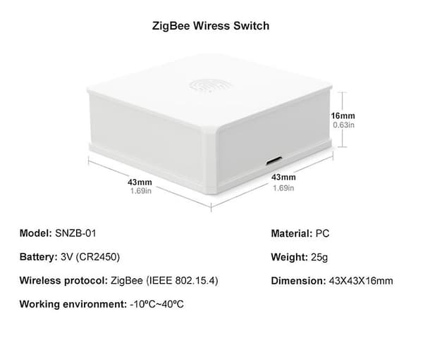Sonoff Snzb-01 02 03 04 Zigbee Temperatur- og Luftfugtighedssensor Realtid