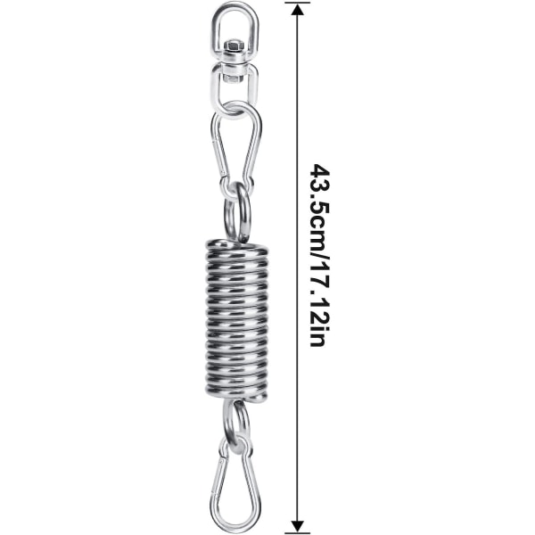 3-pack hängmattafjäderkrok och 1 ring 360° roterande, 304 rostfritt stål fjäder för hängstol, O