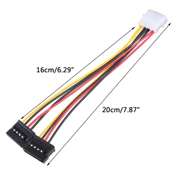 Sata 4pin strømadapterkabel 2 Sata til Ide 4pin strømudvidelseskabel