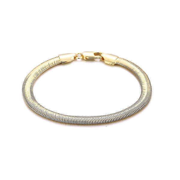 925 sterlingsølv armbånd 18 k guld 6 mm slangekæde armbånd mænd charme smykker bryllupsgave