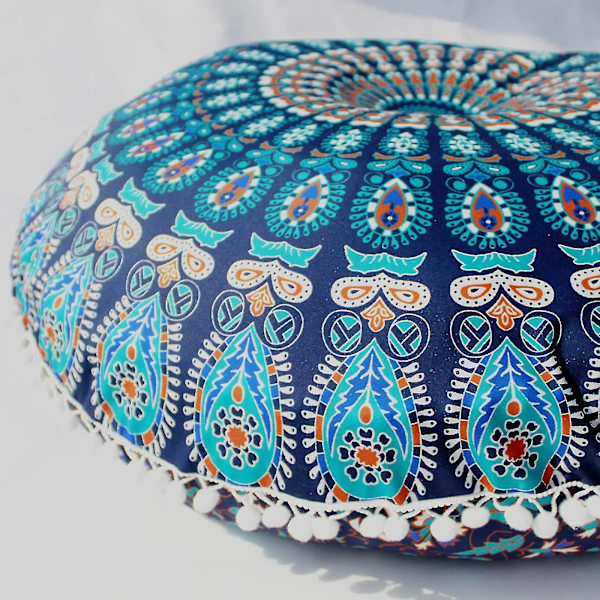 Rund bohemsk meditasjonsputetrekk Ottomansk putetrekk Sofa putetrekk