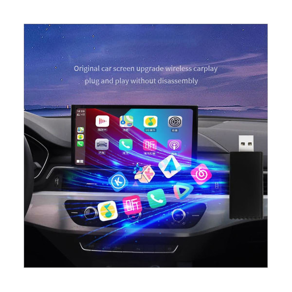 Kablet til trådløs Carplay-adapter Bilstereo med USB-plugg og spill Smart Link-telefon Automatisk tilkobling