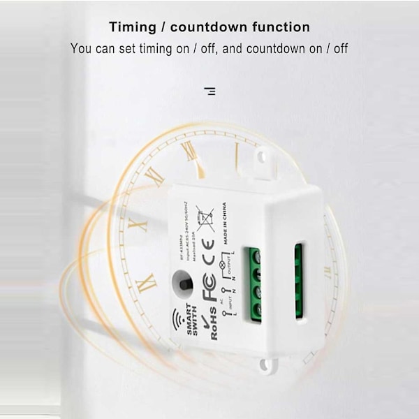Wifi Mini Bryter Tuya Smart Life App Trykknapp Lysbryter Rf 433mhz