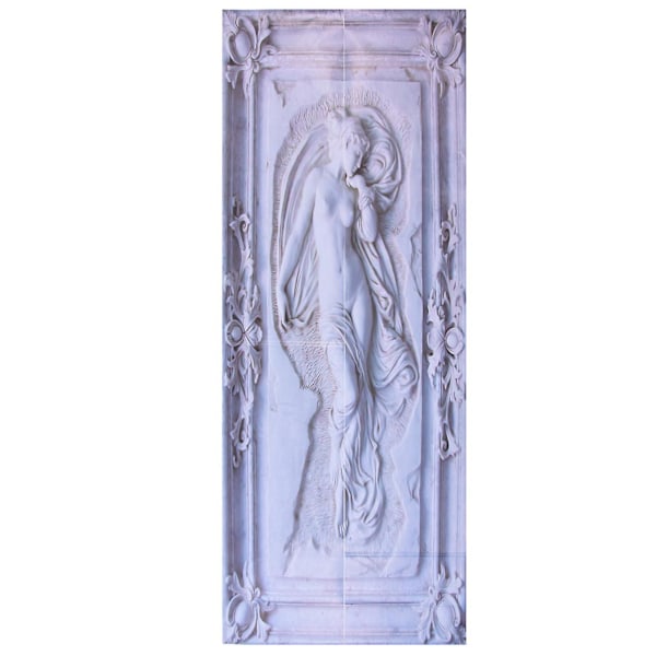 Skönhet präglat mönster 3D dörrklistermärke - 2 st, 38,5x200 cm, självhäftande, reptålig PVC