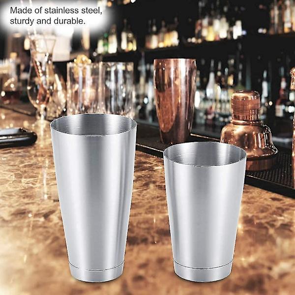 Rustfrit Stål Robust Cocktail Shaker Bar Husholdningskøkken Værktøj (sølv)
