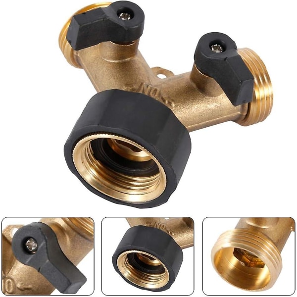 Dobbel vaskemaskin kran, 2-veis Y vannslange kran kobling splitter for 3/4\" forsyningslanger, H