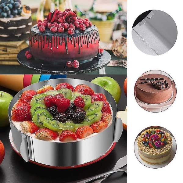 Cake Ring 6-12 Inch Adjustable Round Stainless Steel Cake Mould Ring