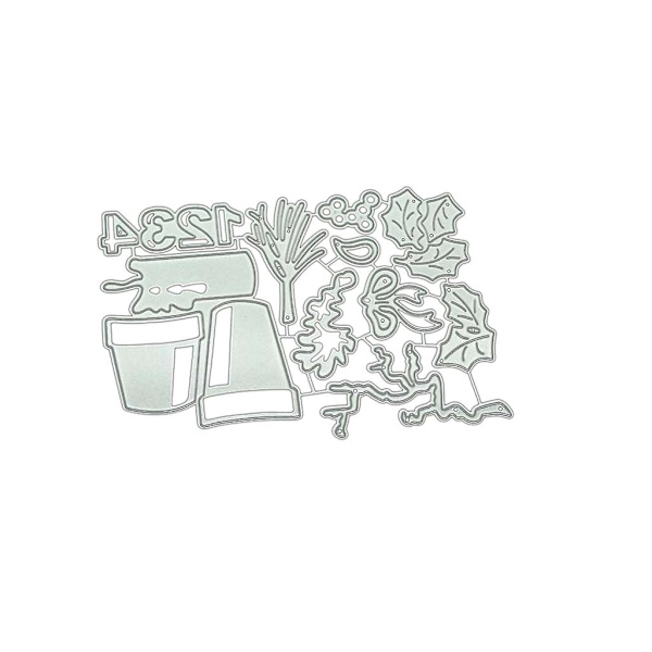 Kruka växt DIY metallskärningsformar stencil scrapbooking för albumstämpelpapperskort hantverk dekor