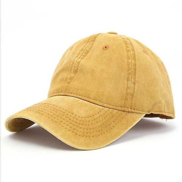 Retro bomull Tvättbar justerbar cap $ Lågton Enfärgad Klassisk retrohatt $ Street Fashion Retro cap