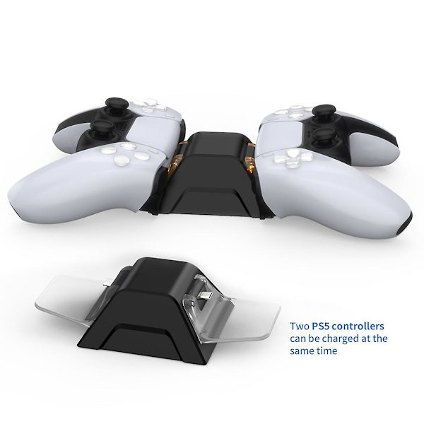 Hurtig og sikker oplader til 2 trådløse controllere med dobbelt controller LED