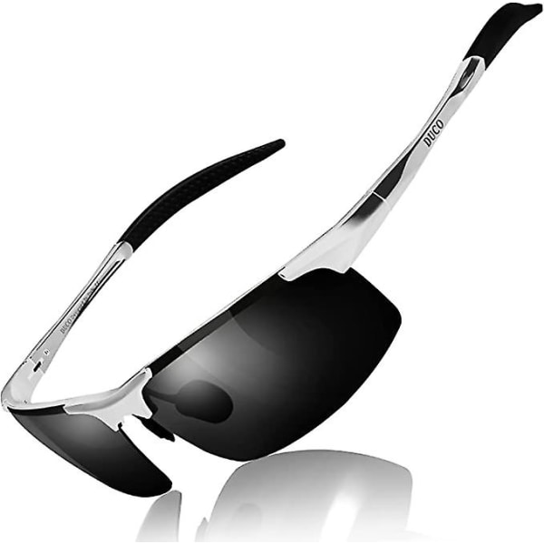 Sportsbriller for menn Polariserte solbriller Kjørebriller Ultra Light Al-mg metallinnfatning Uv400 beskyttelse Solbriller for menn