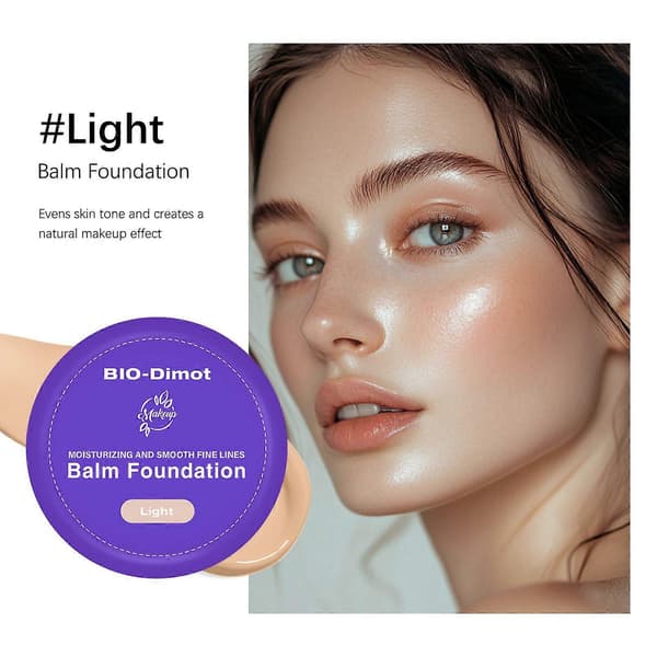 Foundationkrem, langvarig vanntett, oljekontroll, concealer og isolasjonsfoundationkrem (med pudderpuff) C