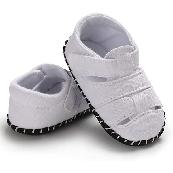 Baby Pojkar Flickor Sommar Sandaler Mjuk Sula Canvas Stängd Tå Småbarn Spädbarn Utomhus Promenadskor d grey 12-18 months toddler