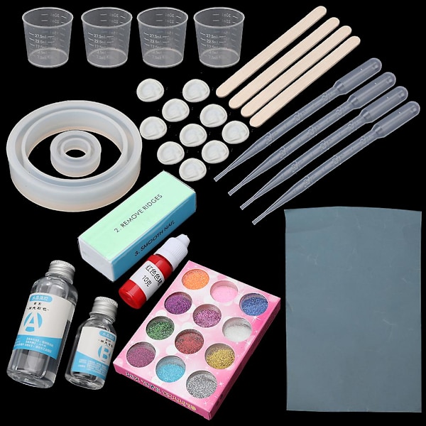DIY Epoxy Resin Støbeforme Hjerteform Blandet Stil Teforme Til Børnedag