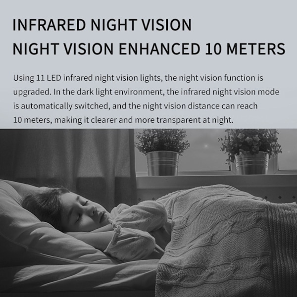 Wifi-kamera Trådlös Ip-kamera Baby Monitor Pan Tilt Fjärrkontroll 2-vägs Ljud