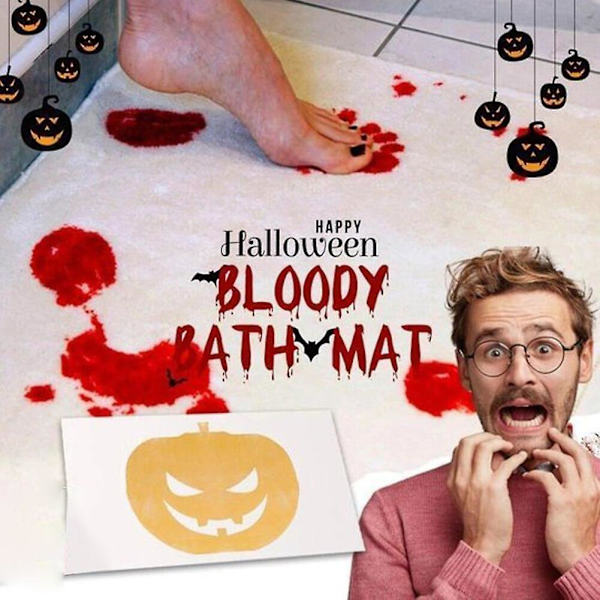 Halloween badrumsmatta blodig badrum färgförändrande golvmattor blir röda i vatten