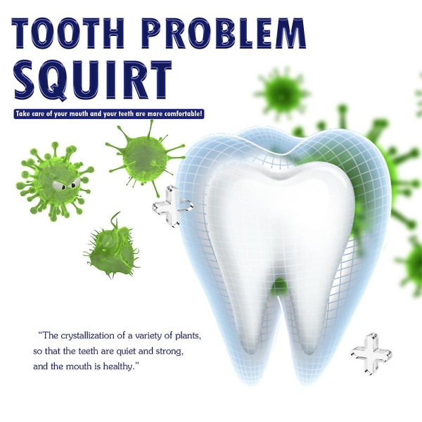 2x hammassärkyä lievittävät suihkeet, jotka estävät bakteerostaasia, puhdistavat suuontelon suun terveyden ylläpitämiseksi. Poista parodontiitti