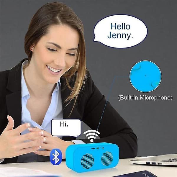 Herätyskello makuuhuoneeseen, digitaalinen kello Bluetooth-kaiuttimella, sininen