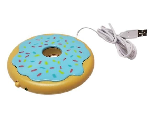 Usb-driven elektronisk koppvärmare, muggvärmare, värmeplatta för kaffe, te, dryck, blå