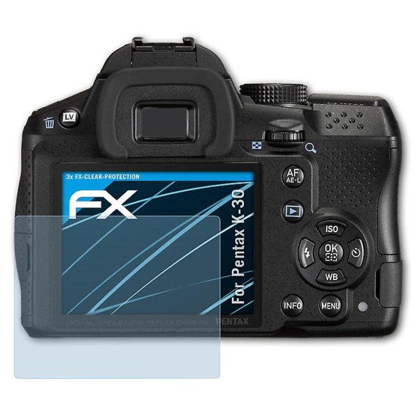 atFoliX 3x beskyttelsesfolie kompatibel med Pentax K-30 Displaybeskyttelsesfolie klar