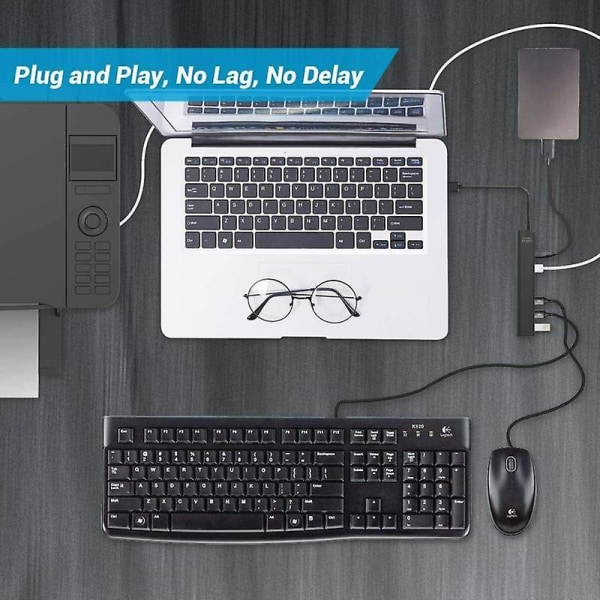 Multi USB-splitter 5gbps 7 portar USB-expander USB 3.0 HUB Dock Adapter Port Multipel