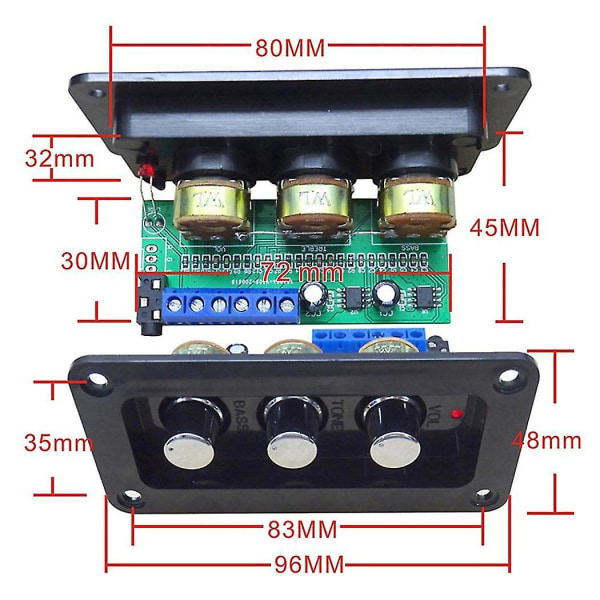 Digital Power Amplifier Board Stereo Amp Ns4110b Lydforstærker 2x20w Hifi forstærker Diskant bas