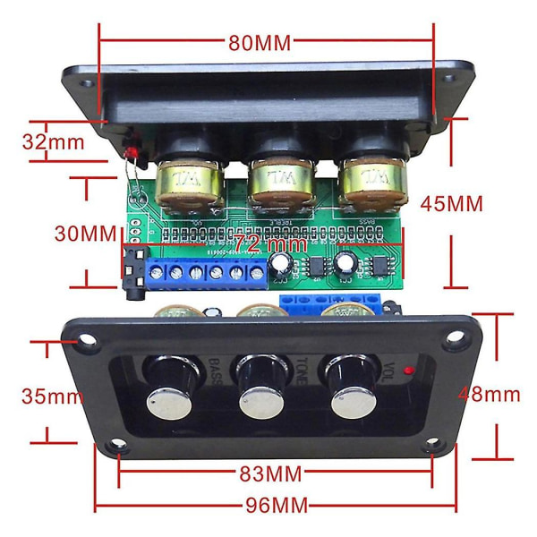 Digital Power Amplifier Board Stereo Amp Ns4110b Lydforsterker 2x20w Hifi-forsterker Diskantbas