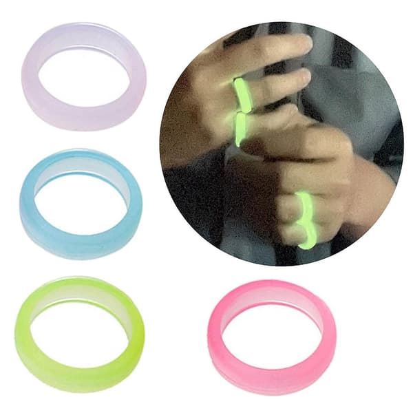 10 stk. harpikslysende ringe statement dome tykke fingerringe fest smykker