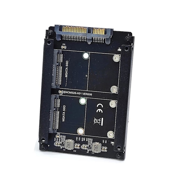 Dual Msata til Sata 3.0 Adapter 2 i 1 Konverterkort for PC Bærbar 6gbps