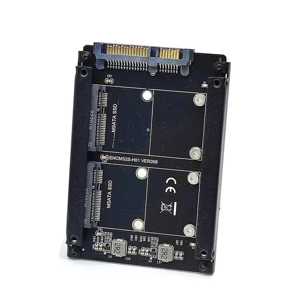 Dual Msata til Sata 3.0 Adapter 2 i 1 Konverterkort til Pc Bærbar 6gbps