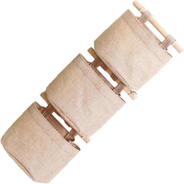 3-pack väggmonterade förvaringsväskor i bomullslinne, hängande arrangör, över dörrförvaringspåsar för rum, badrum