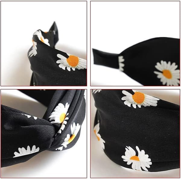 2PCS Kvinners Hår Hodebånd Boho Hodebånd med Slips Knute Hår Sjal Hår Tilbehør Sklisikker Stoff He