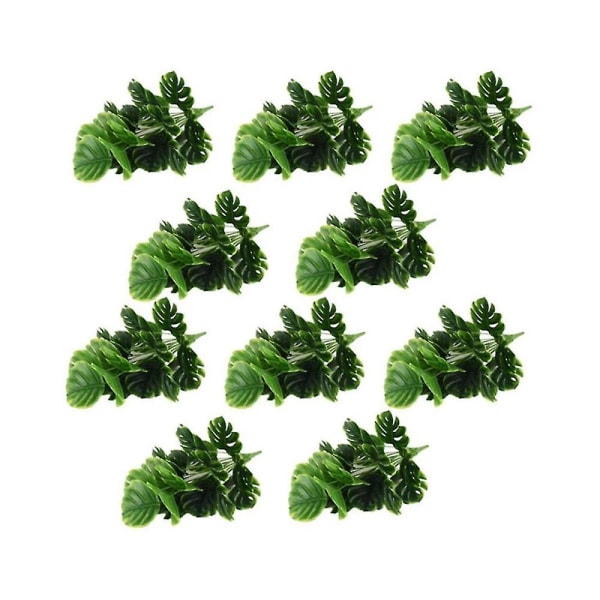 10st 18 stift Konstgjorda växter Gröna Palmblad Monstera För Trädgårdsrum Balkongdekoration Plast