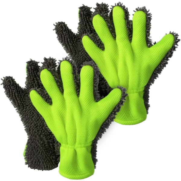 4 Pack Car Wash Mitt - Extra Large Size Chenille Microfiber Car Wash Glove