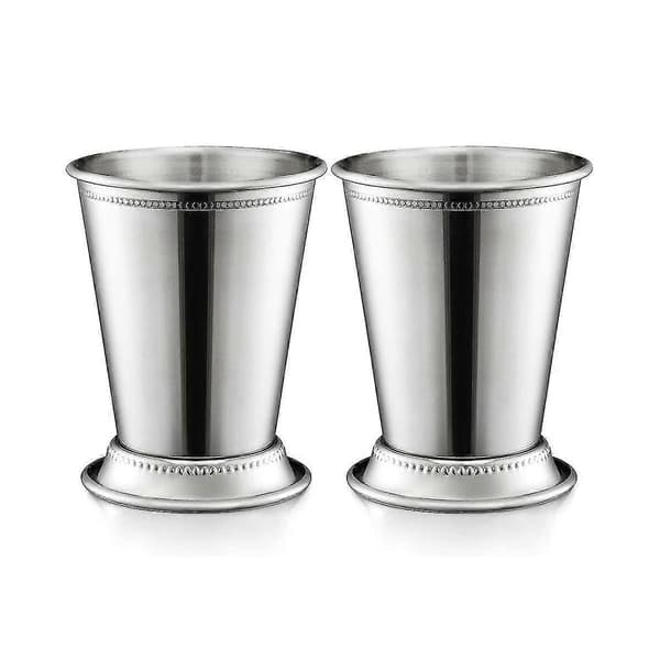 2 Mintkopper, Klassiske rustfrie stålglass kompatible med fest, bar, hjem, restaurant, rustfritt stål 12O