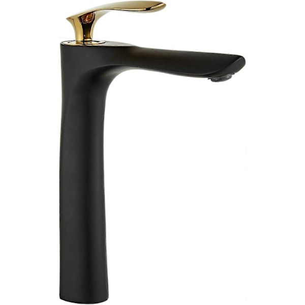 Single lever basin mixer High Bathroom Faucet Black Body Gold Chrome Handle Brass Mixer