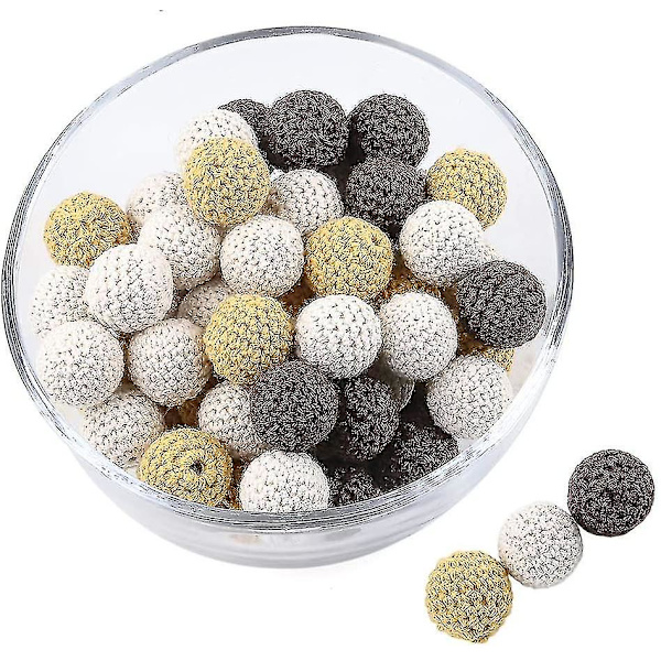 Trävirkade pärlor Mix Färg 20mm 10st Diy Pärlor Trä Tandningsleksak Tandning