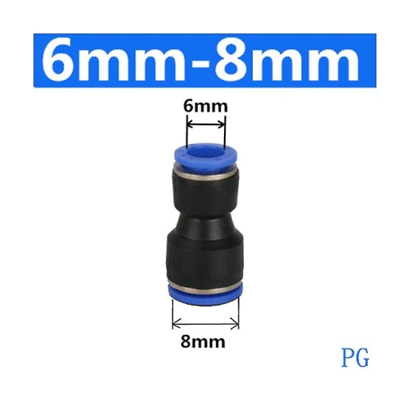 100 stk. parti Pg4-6mm 6-8mm 6-10mm luftpneumatisk montering i lige fittings Plast lynkobling